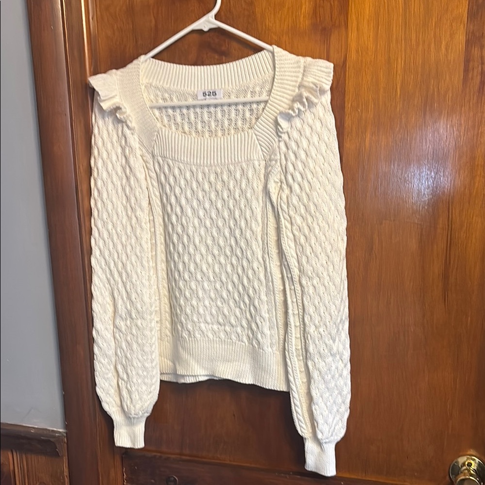525 America 100% cotton ruffle sweater